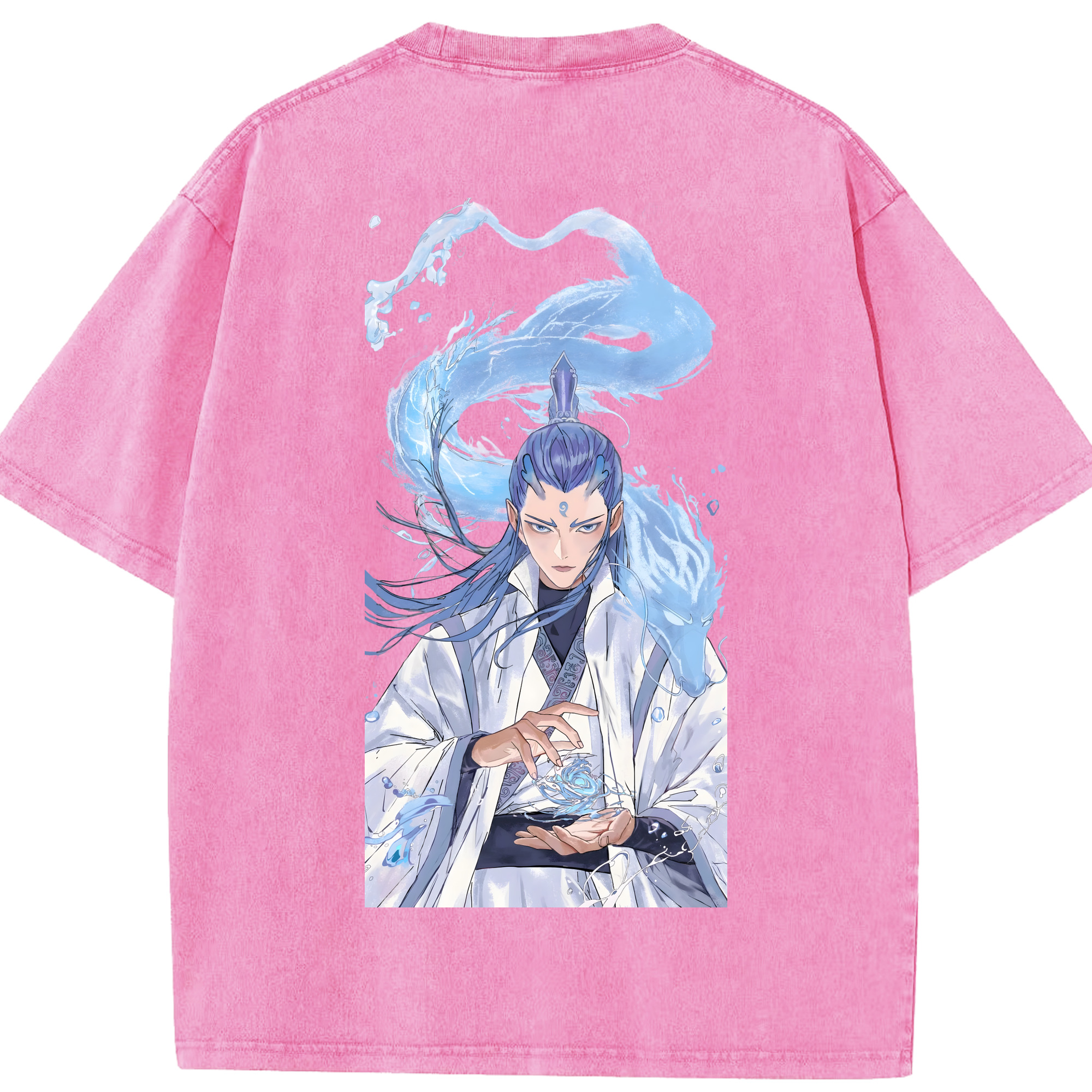 （画像用） Ne Zha 2 ナタ 魔童の大暴れ 綿100% ヴィンテージ風 半袖Tシャツ（背面プリント）